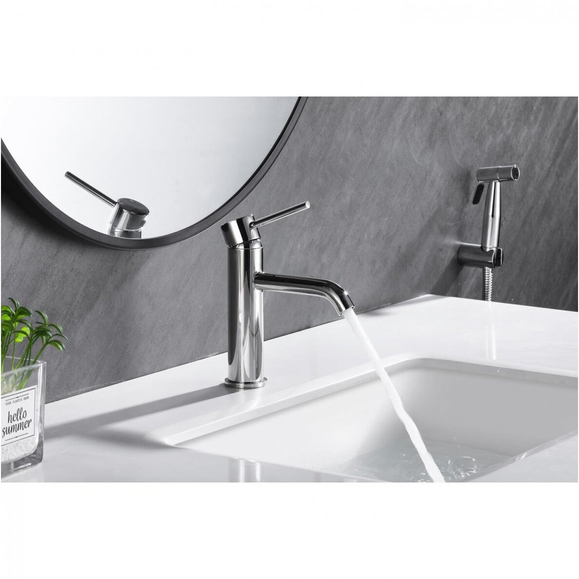 Braižyto plieno praustuvo maišytuvas, basin mixer Cherry, brushed steel 7