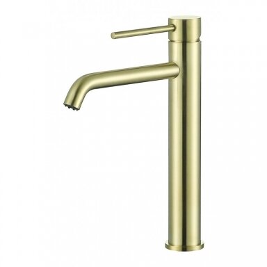 Braižyto aukso aukštas praustuvo maišytuvas , high basin mixer  Cherry, brushed gold