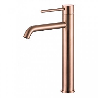 Braižyto vario, rausvo aukso plieninis aukštas  praustuvo maišytuvas Cherry brushed rose gold