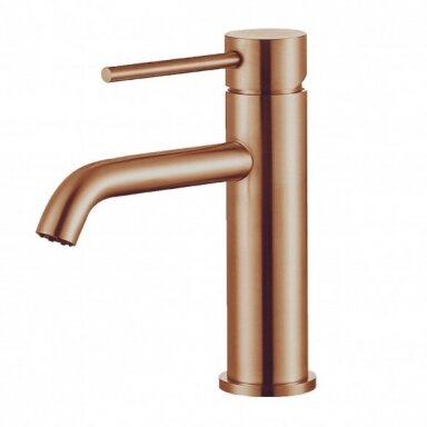 Braižyto vario, rausvo aukso plieninis  praustuvo maišytuvas Cherry brushed rose gold