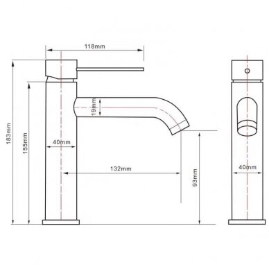 Braižyto plieno praustuvo maišytuvas, basin mixer Cherry, brushed steel 1
