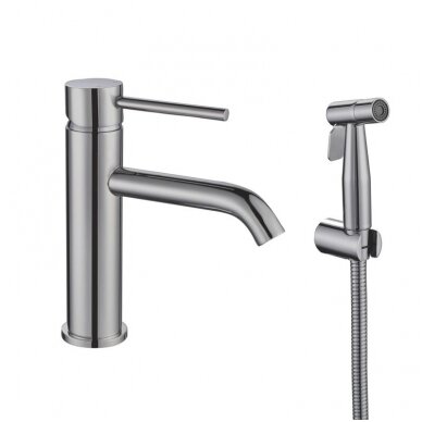Braižyto plieno praustuvo maišytuvas, basin mixer Cherry, brushed steel 5