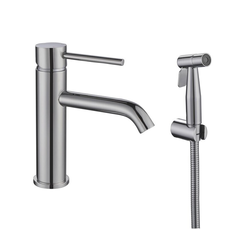 Braižyto plieno praustuvo maišytuvas, basin mixer Cherry, brushed steel 5