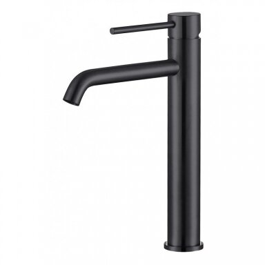 Juodas matas aukštas praustuvo maišytuvas, high basin mixer Cherry, black mat
