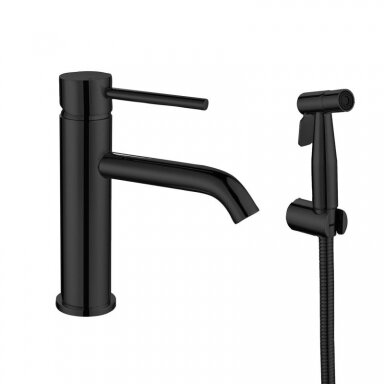 Juodas matas praustuvo maišytuvas su bidette, basin mixer with bidet Cherry, black mat