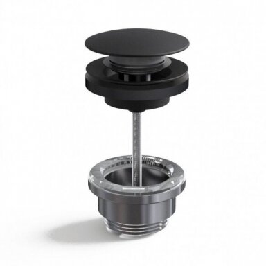 Juodas matinis plieninis universalus dugno vožtuvas klik klak, UNIVERSAL 1”1/4 CLICK-CLACK CHERRY, OUTLET WITH SCREW 0-63 MM, BLACK Matt Juodas matinis plieninis universalus dugno vožtuvas klik klak, UNIVERSAL 1”1/4 CLICK-CLACK CHERRY, OUTLET WITH SCREW 0-63 MM, BLACK Matt