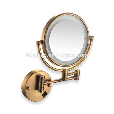 Kosmetinis veidrodis dvipusis didina 3 kart su led apšvietimu chromas, auksas, bronza, juodos spalvos 89401G 2