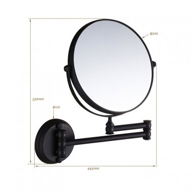 Kosmetinis veidrodis dvipusis didina 3 kart su led apšvietimu chromas, auksas, bronza, juodos spalvos 89401G 4