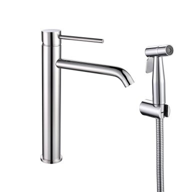 Poliruoto plieno, chromo aukštas praustuvo maišytuvas su bidette Cherry, high basin mixer with bidet Cherry, polished steel Poliruoto plieno, chromo aukštas praustuvo maišytuvas su bidette Cherry, high basin mixer with bidet Cherry, polished steel