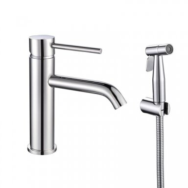 Poliruoto plieno chromo  praustuvo maišytuvas su bidette Cherry, basin mixer with bidet Cherry, polished steel